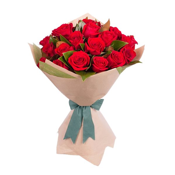 21 Pieces Red Rose Bouquet Resim 1