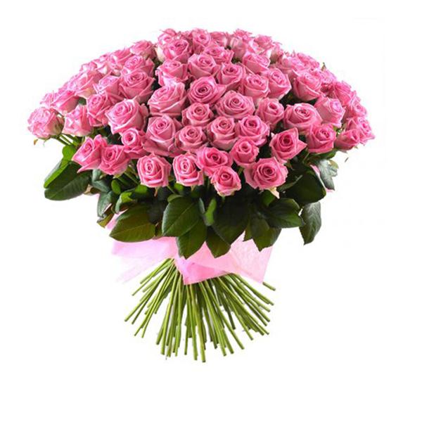 Bouquet of 71 Pink Roses Resim 2