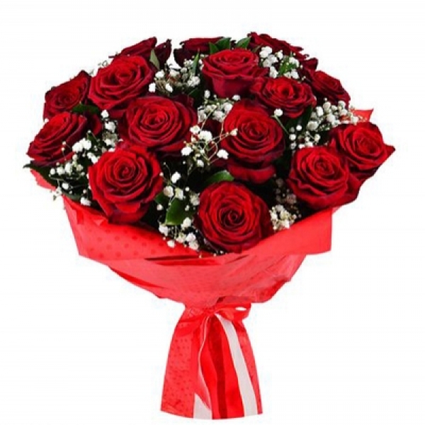 15 Red Roses Resim 1