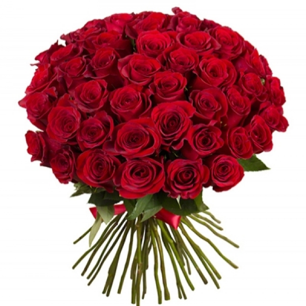 Букет красных роз из 51 шт. Resim 2