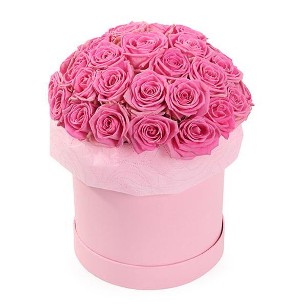 29 штук розовых роз в коробке Resim 2