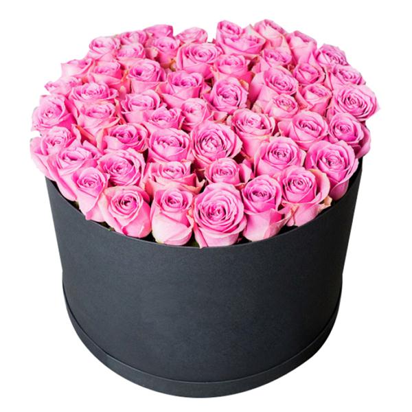 51 розовая роза в коробке Resim 2