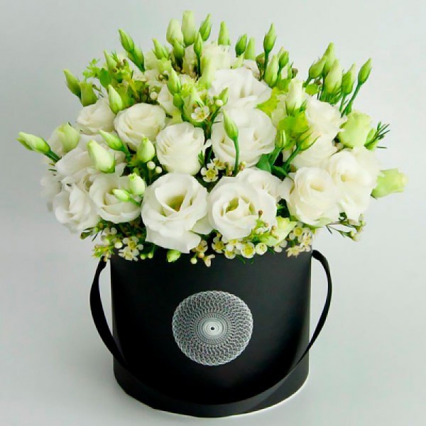 White lisianthus box Resim 1