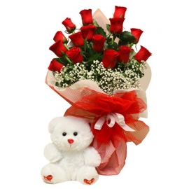  Turkey Flower Delivery 15 roses and bears